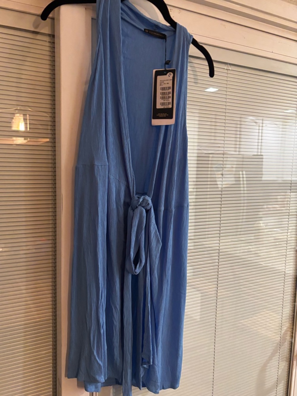 Vix Periwinkle Textured Tie-Front Dress